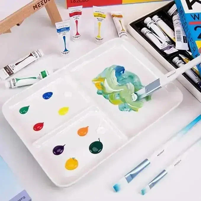 MEEDEN 3-Well Ceramic Palette, 10'' × 7'' - Image 6